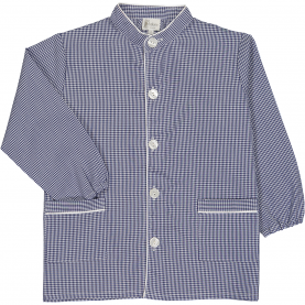 Institution Marmoutier - Tablier école garçon, col Mao – Vichy Bleu