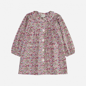 Tablier enfant fille fleuri rose de la marque Le Tablier Bobine.