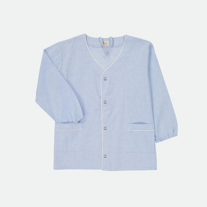 Sainte Clotilde - Tablier maternelle fille, col V - Ciel