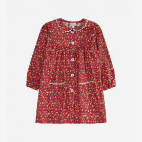 Tablier enfant fleuri bordeaux de la marque Le Tablier Bobine.