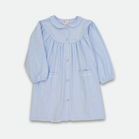 Saint Dominique - Tablier Fille à pressions, col claudine - Ciel