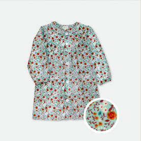 Saint Pierre Saint Paul - Tablier école fille brodé au prénom de l'enfant, col Claudine – Florence fleuri