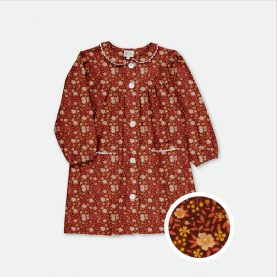 Saint Pierre Saint Paul - Tablier école fille brodé au prénom de l'enfant, col Claudine – Venise fleuri