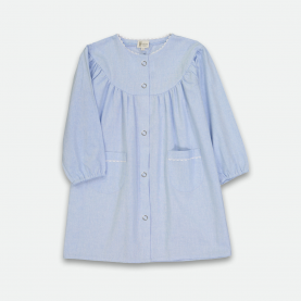 Saint Dominique - Tablier fille à pressions, col rond - Ciel