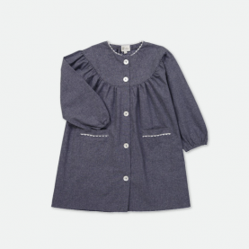 Fénelon Sainte-Marie - Tablier école fille, col Rond – Bleu Jean