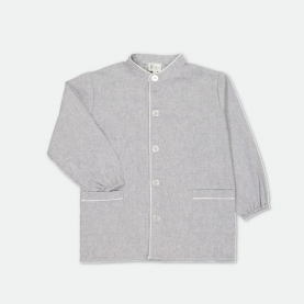 Saint Pierre Saint Paul - Tablier école garçon brodé au prénom de l'enfant, col Mao – Gris