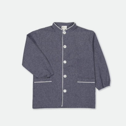 Saint Pierre Saint Paul - Tablier école garçon, col Mao – Bleu Jean