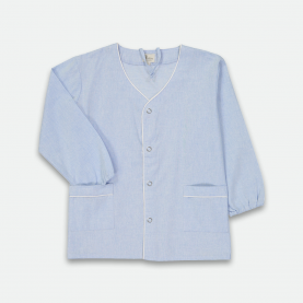 Saint Dominique - Tablier garçon à pressions, col V - Ciel