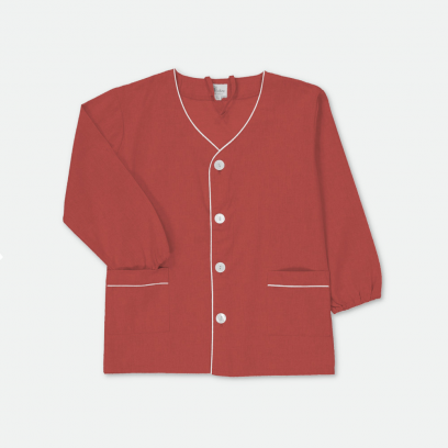 Saint Charles Notre Dame - Tablier école garçon, col V – Grenat