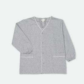 Tablier à pressions et col V gris Félix de la marque Le Tablier Bobine.