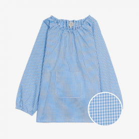 Blouse d'école maternelle vichy ciel