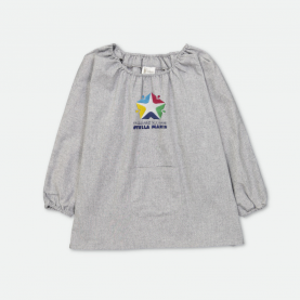 Stella Maris - Blouse primaire fille brodé au logo - Gris