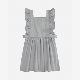 Tablier fille pour l'école gris de la marque Le Tablier Bobine.