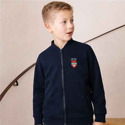 Ensemble scolaire Saint Julien, Le Mans - Gilet Teddy Zippé brodé, marine 
