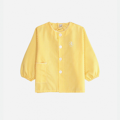 Jeanne d'arc Saint Maur des Fossés - Tablier mixte, col rond – Vichy Jaune