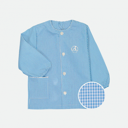 Jeanne d'arc Saint Maur des Fossés - Tablier mixte, col rond - Vichy ciel