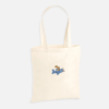 Tote bag brodé lapin avion bleu personnalisable