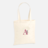 Tote bag souris danseuse avec lettre personnalisable rose