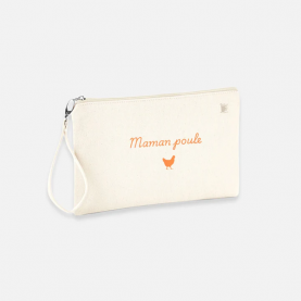 Pochette zippée brodée 