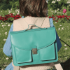 Cartable Camille - Emeraude en cuir