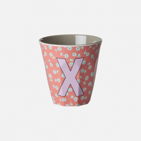 Gobelet Alphabet Lettre X fleurs