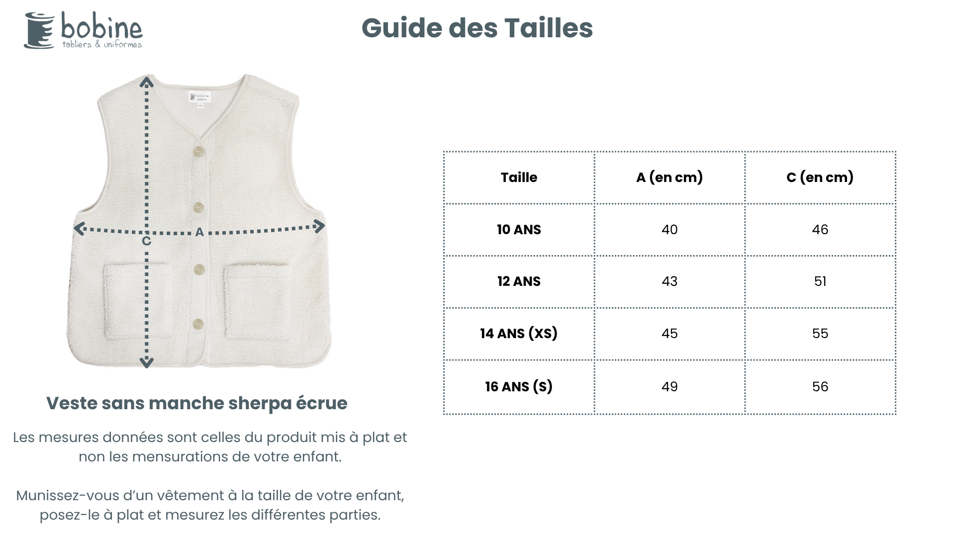 Guide des tailles