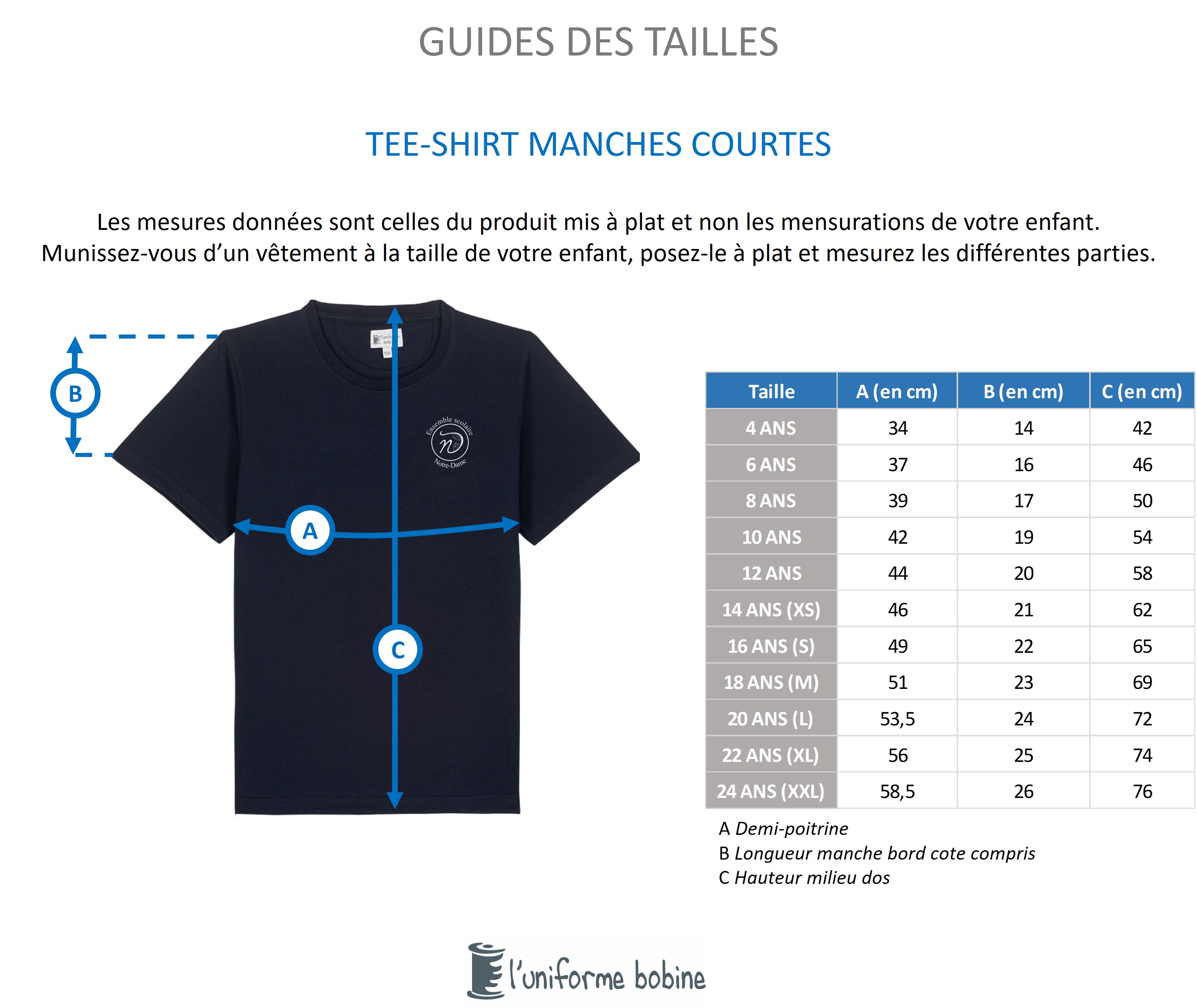 Guide des tailles