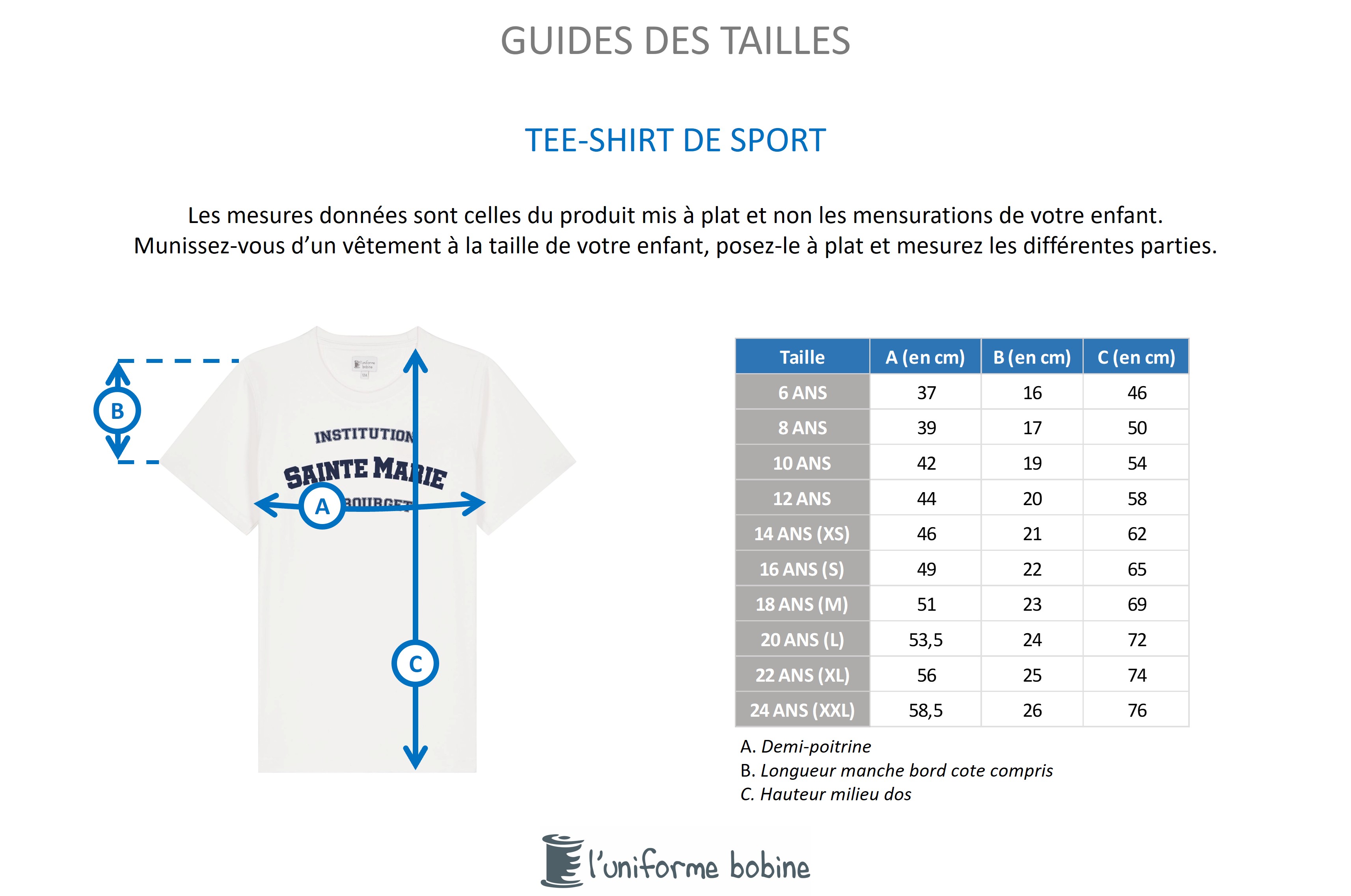 Guide des tailles