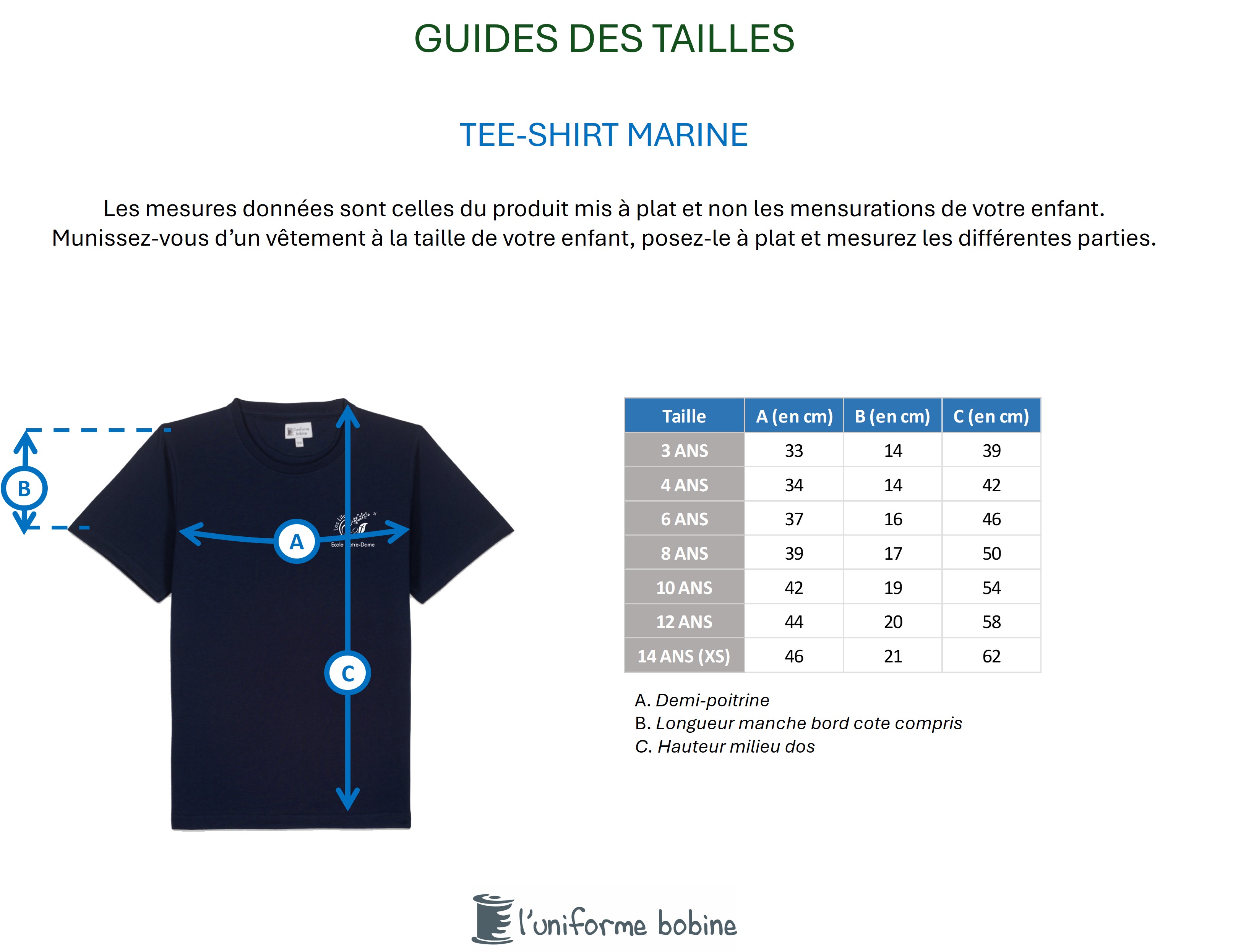 Guide des tailles