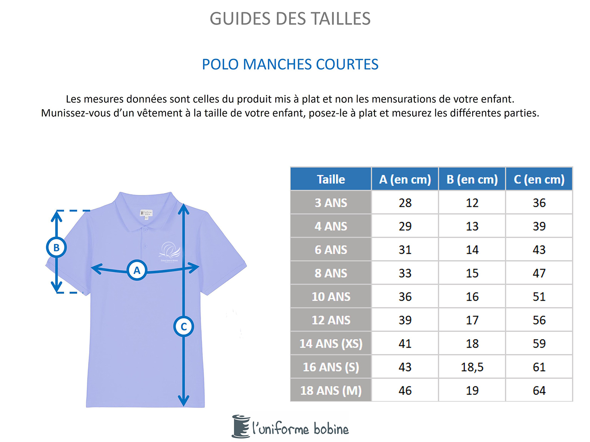Guide des tailles